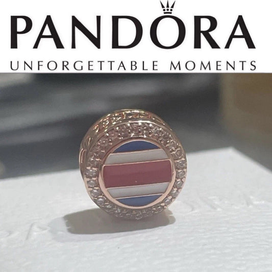 Pandora Costa Rica Country Flag Exclusive Rose Gold Travel Signet Charm