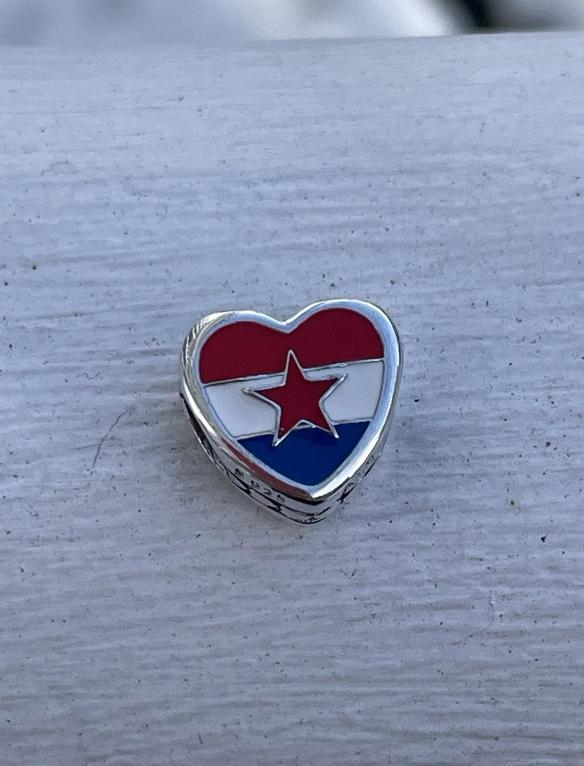 Pandora Croatia Country Exclusive Heart Flag Charm