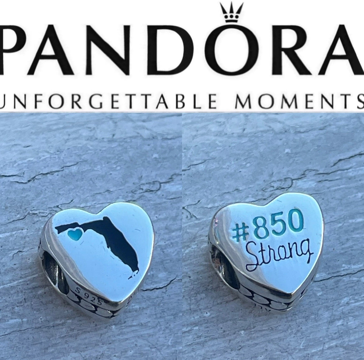 Pandora Panama City Florida State Exclusive Heart Travel 850 Strong Charm
