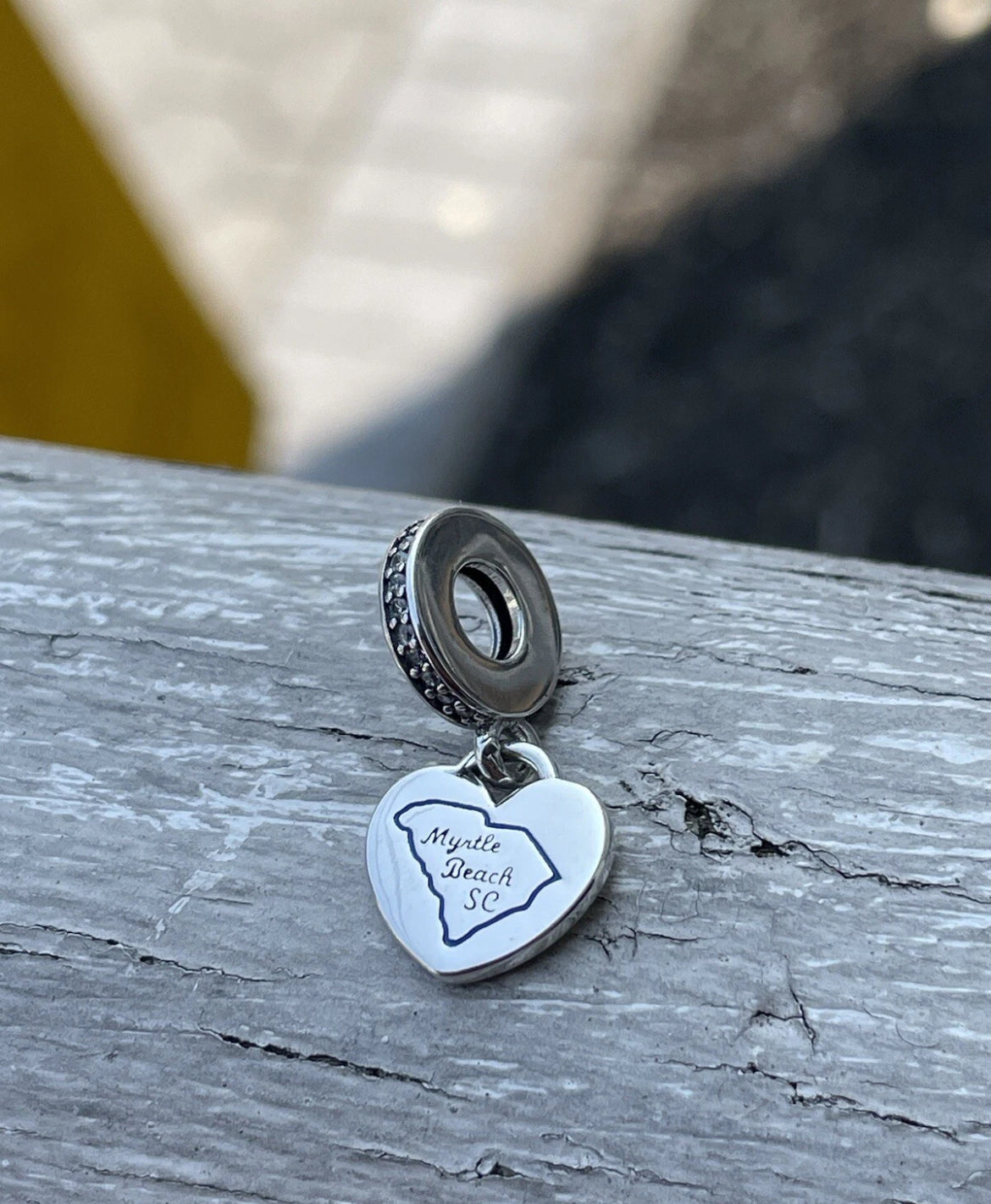 Pandora Myrtle Beach South Carolina State Exclusive Destination Travel Dangle Heart Charm
