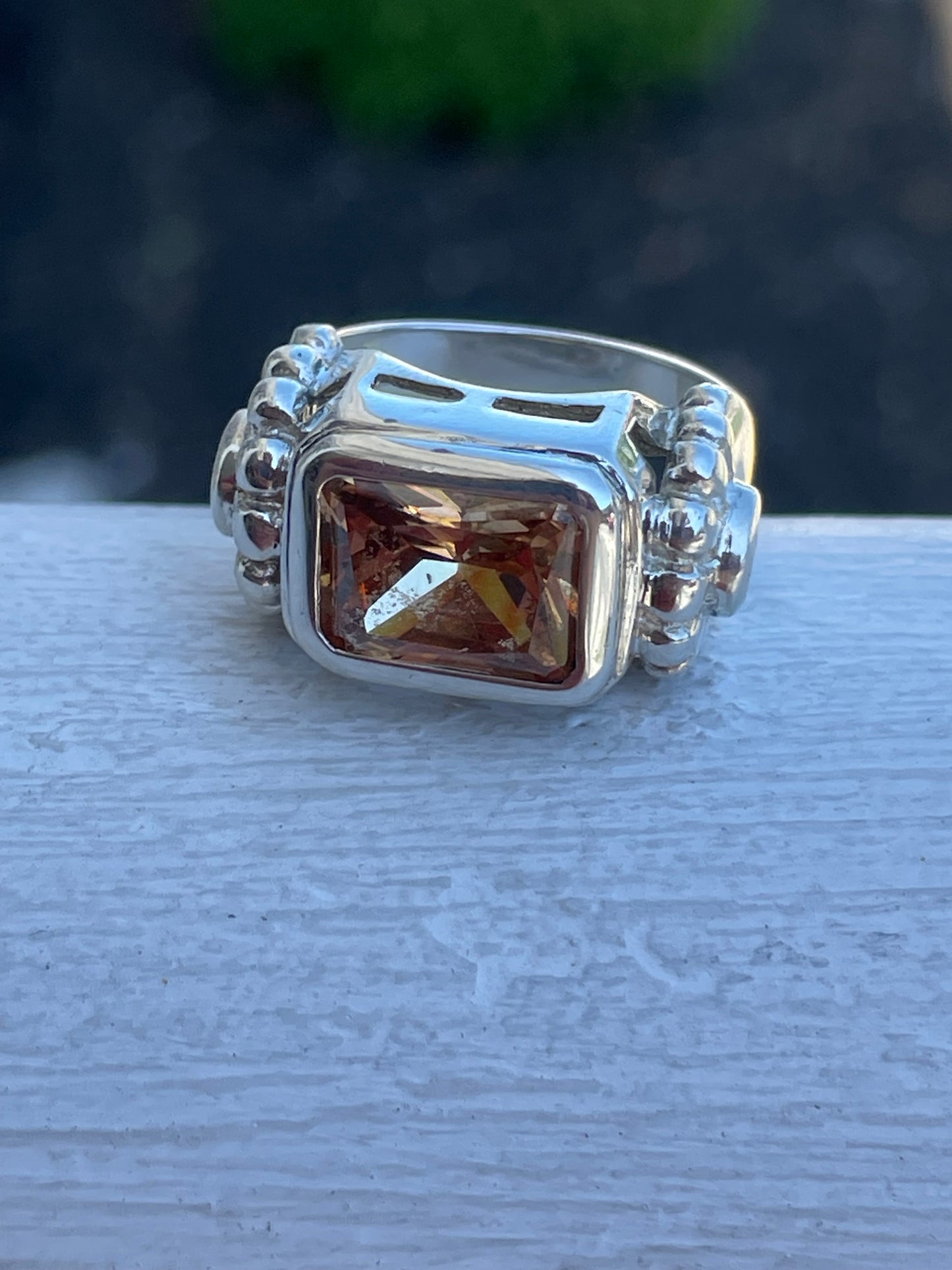 Designer ClD Clyde Duneier 5.65ct Champagne Topaz Ring Size 7.5