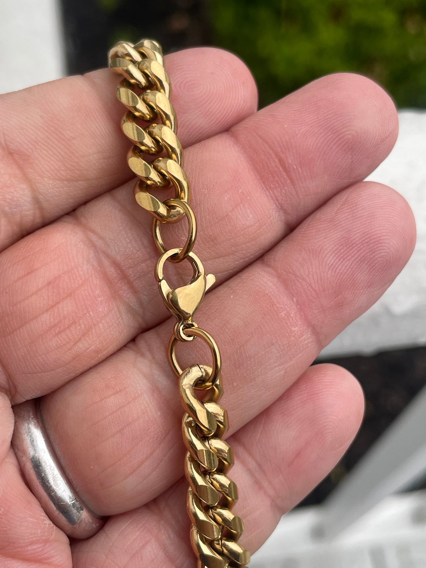 Stainless Steel Gold Plated Miami Cuban Link Necklace 23”