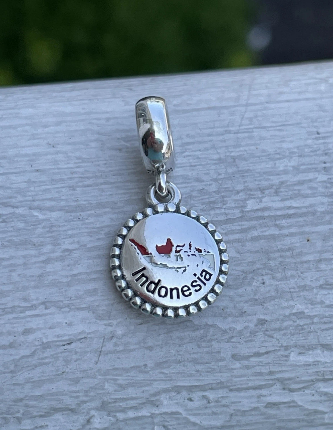 Pandora Indonesia Map Flag Exclusive Dangle Moments Travel Charm