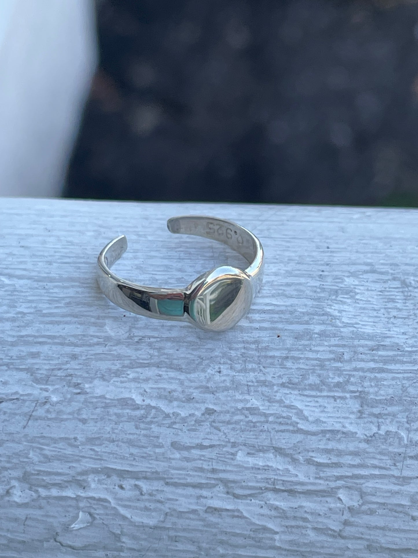 925 Sterling Silver Signet Toe Ring