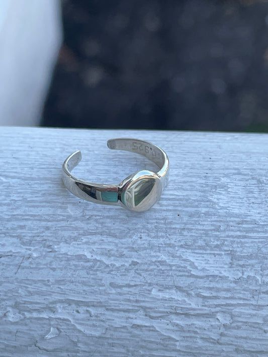 925 Sterling Silver Signet Toe Ring
