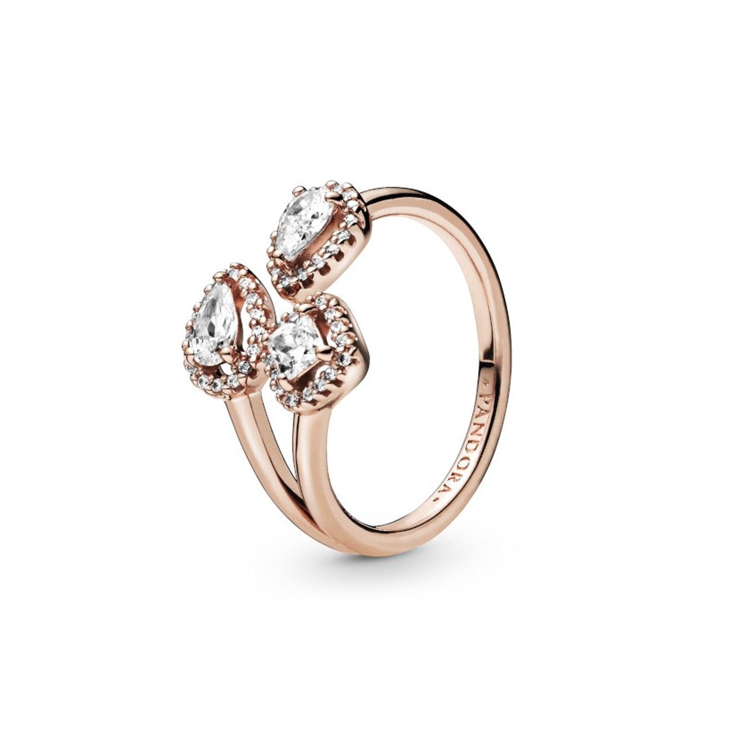 Pandora Rose Geometric Shapes Wraparound Ring Size 7