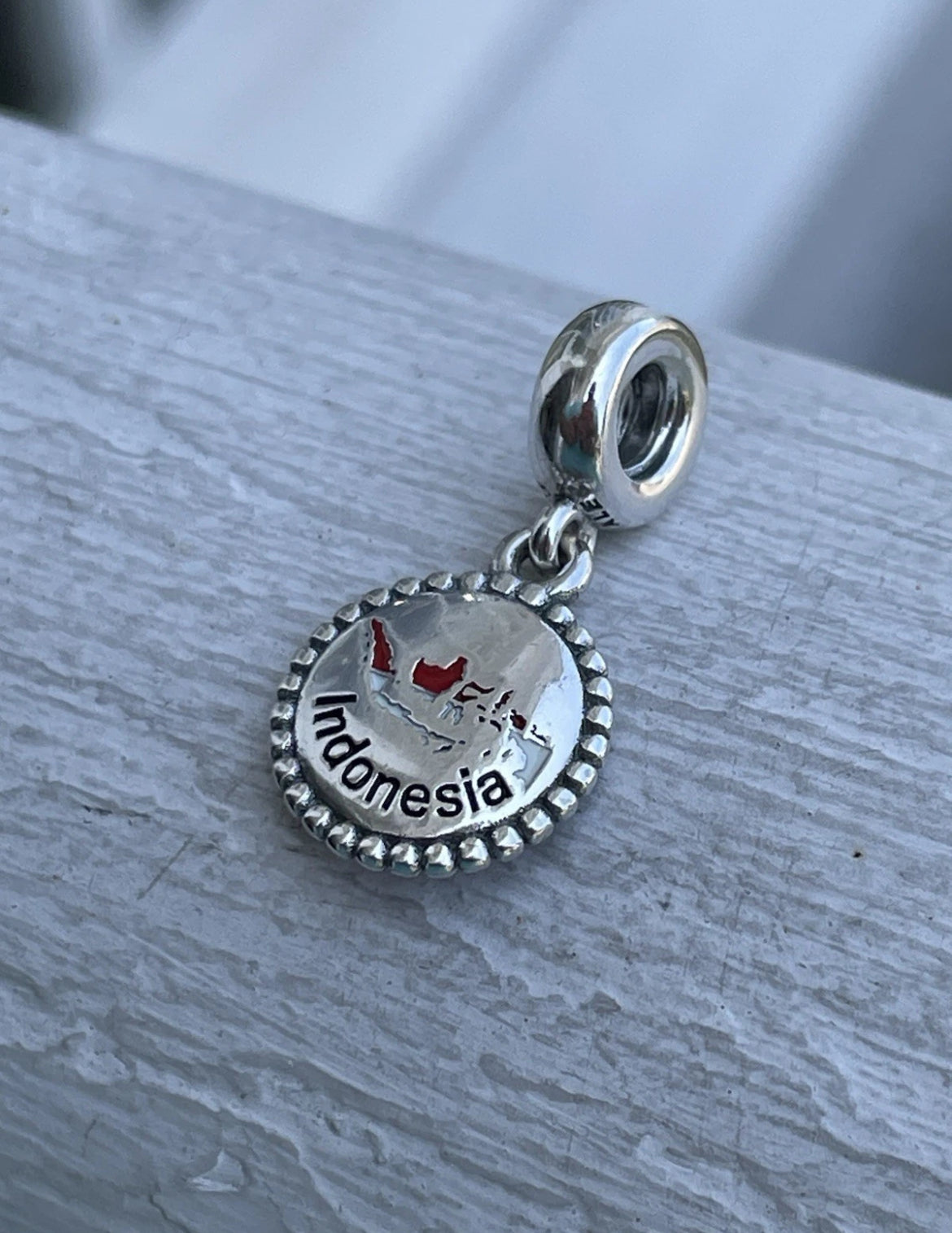 Pandora Indonesia Map Flag Exclusive Dangle Moments Travel Charm