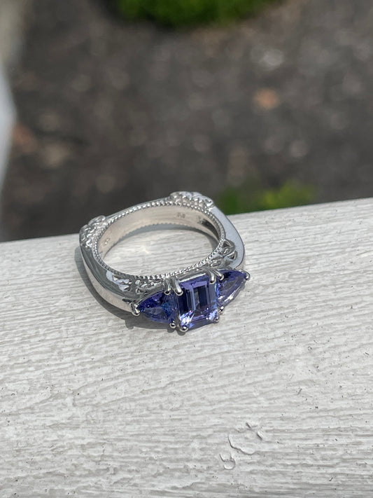 925 Sterling Silver PPF Natural Tanzanite Ring Size 6