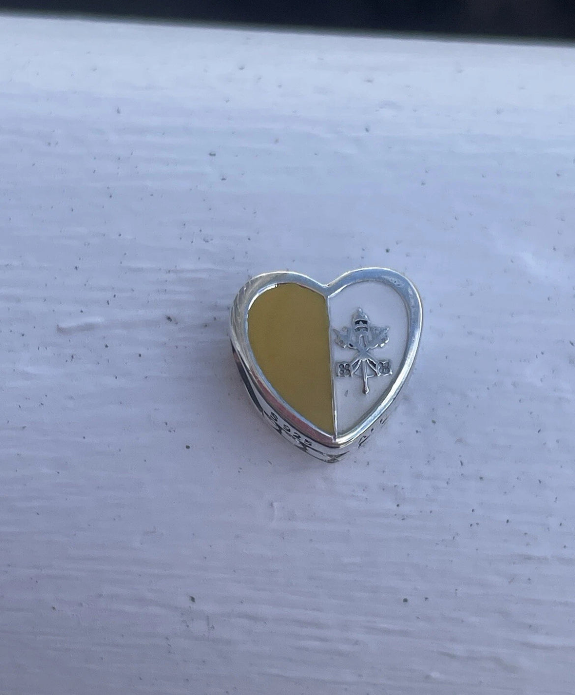 Pandora Vatican Exclusive Flag Heart Travel Charm