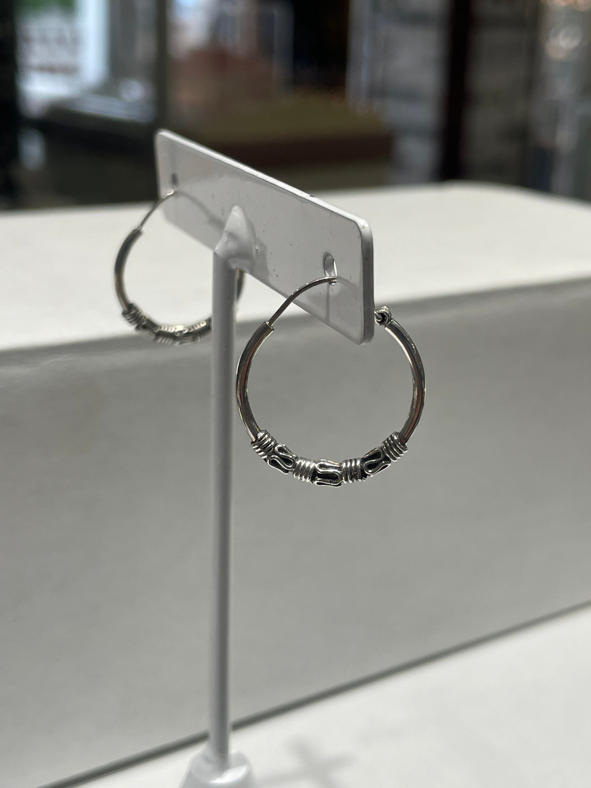 925 Sterling Silver Small Bali Endless Hoop Earrings