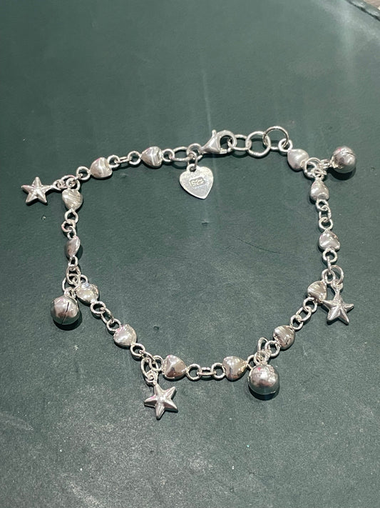 925 Sterling Silver Jingle Sound Bracelet 6.75”-7”