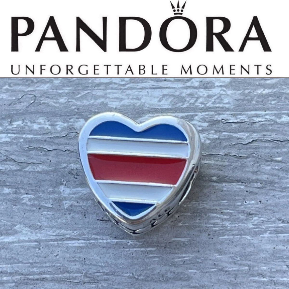 Pandora Costa Rica Country Heart Flag Exclusive Travel Charm