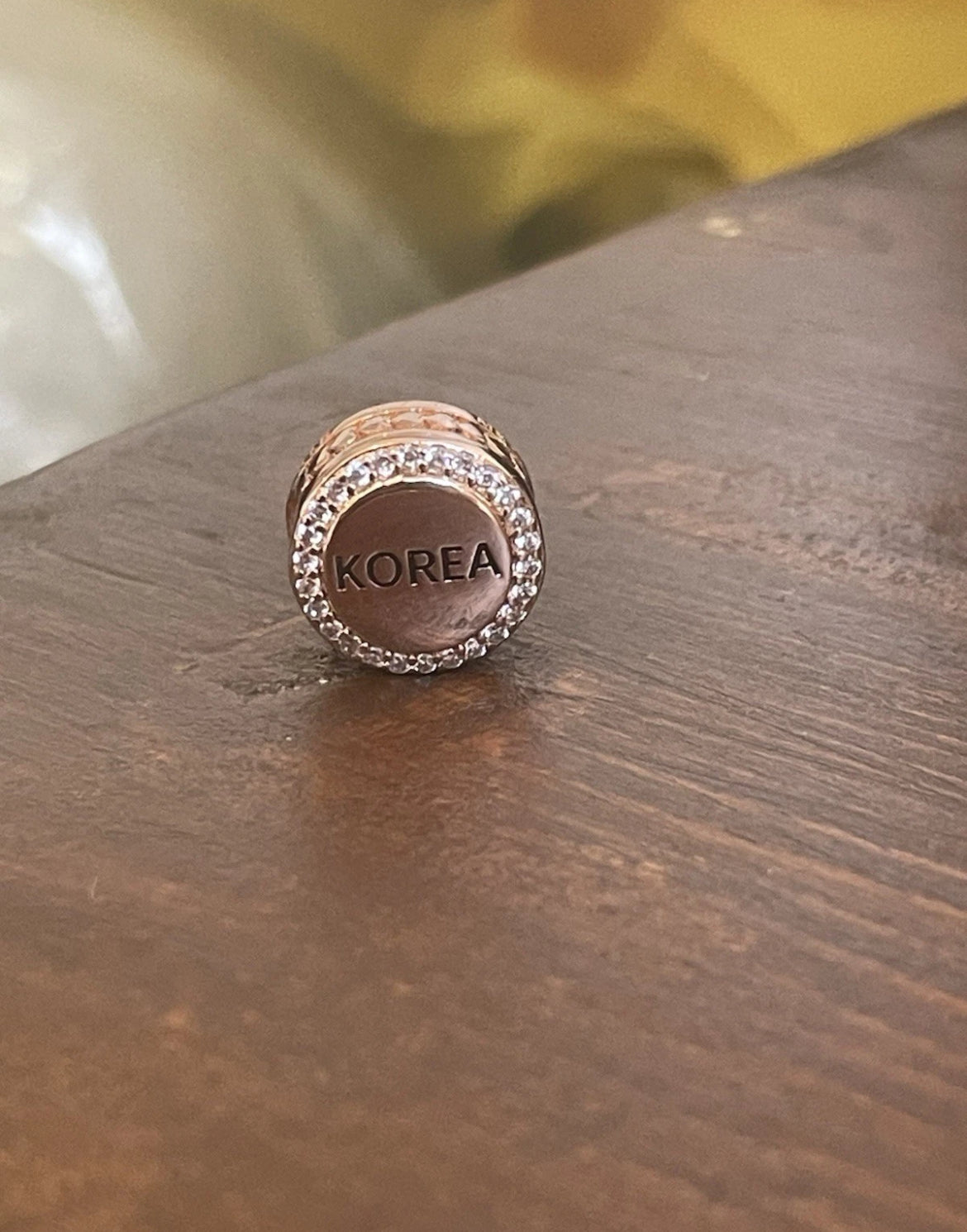Pandora Korea Country Exclusive Flag Rose Gold Round Signet Flag Charm