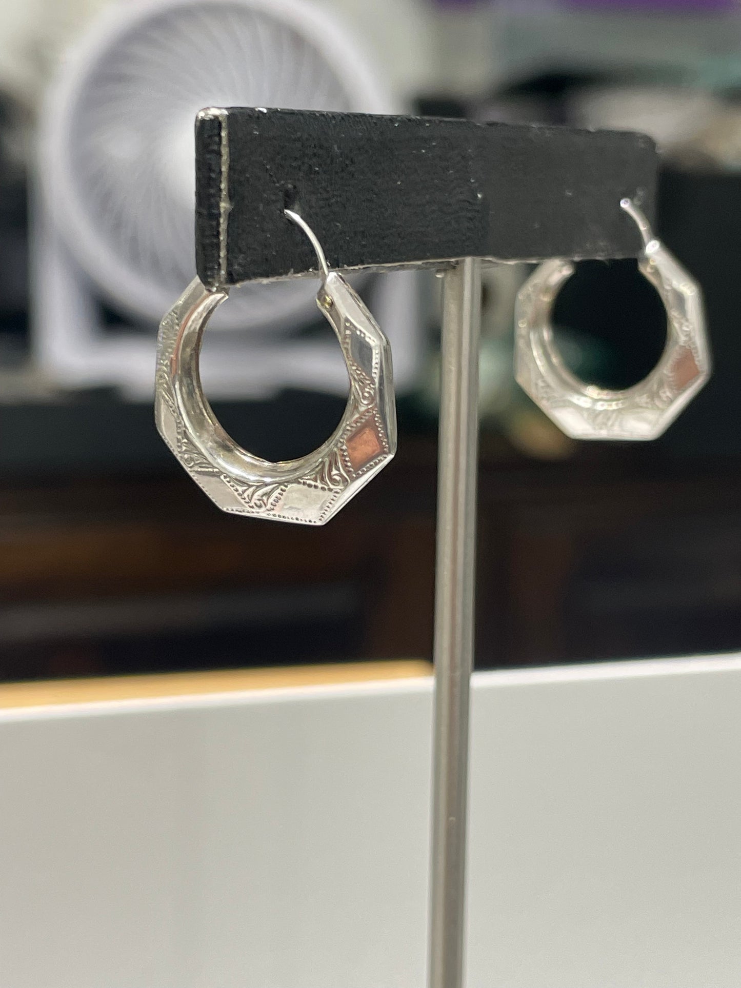 Vintage 80s 925 Sterling Silver Italian Style Endless Hoop Earrings
