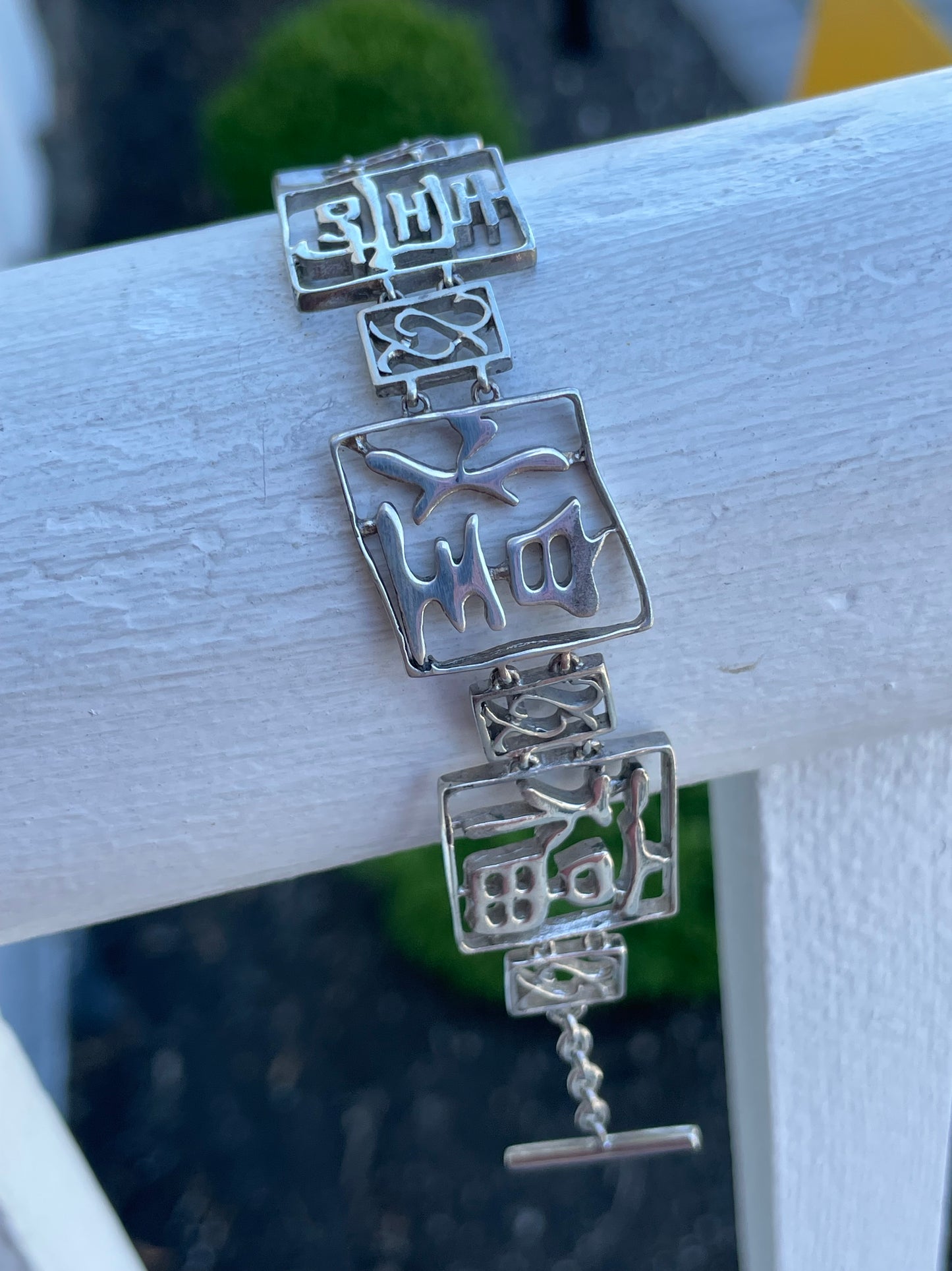 925 Sterling Silver Chinese Proverbs Bracelet 8”-9”