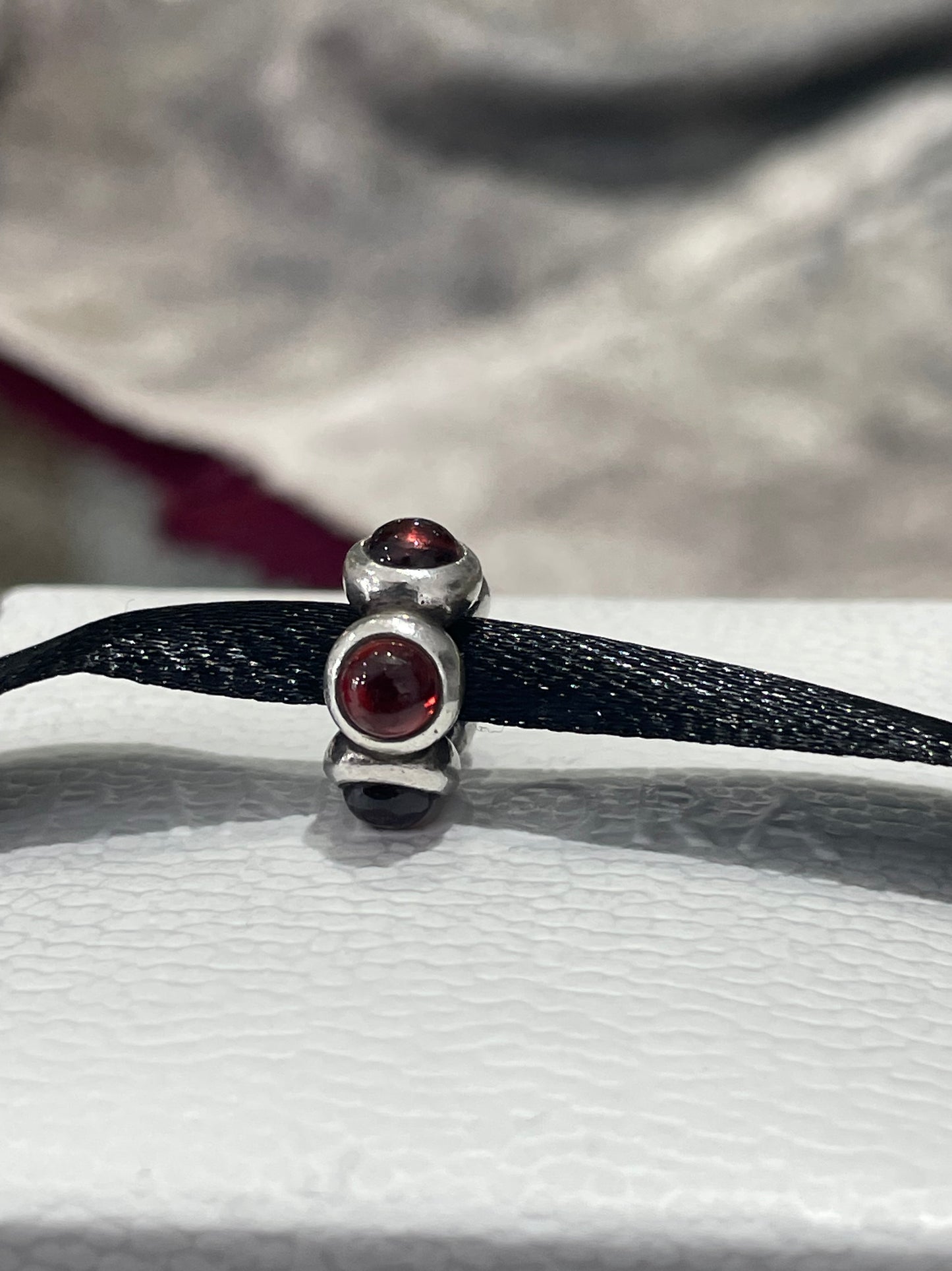 Retired Pandora Garnet Stone Spacer Charm 790538GR