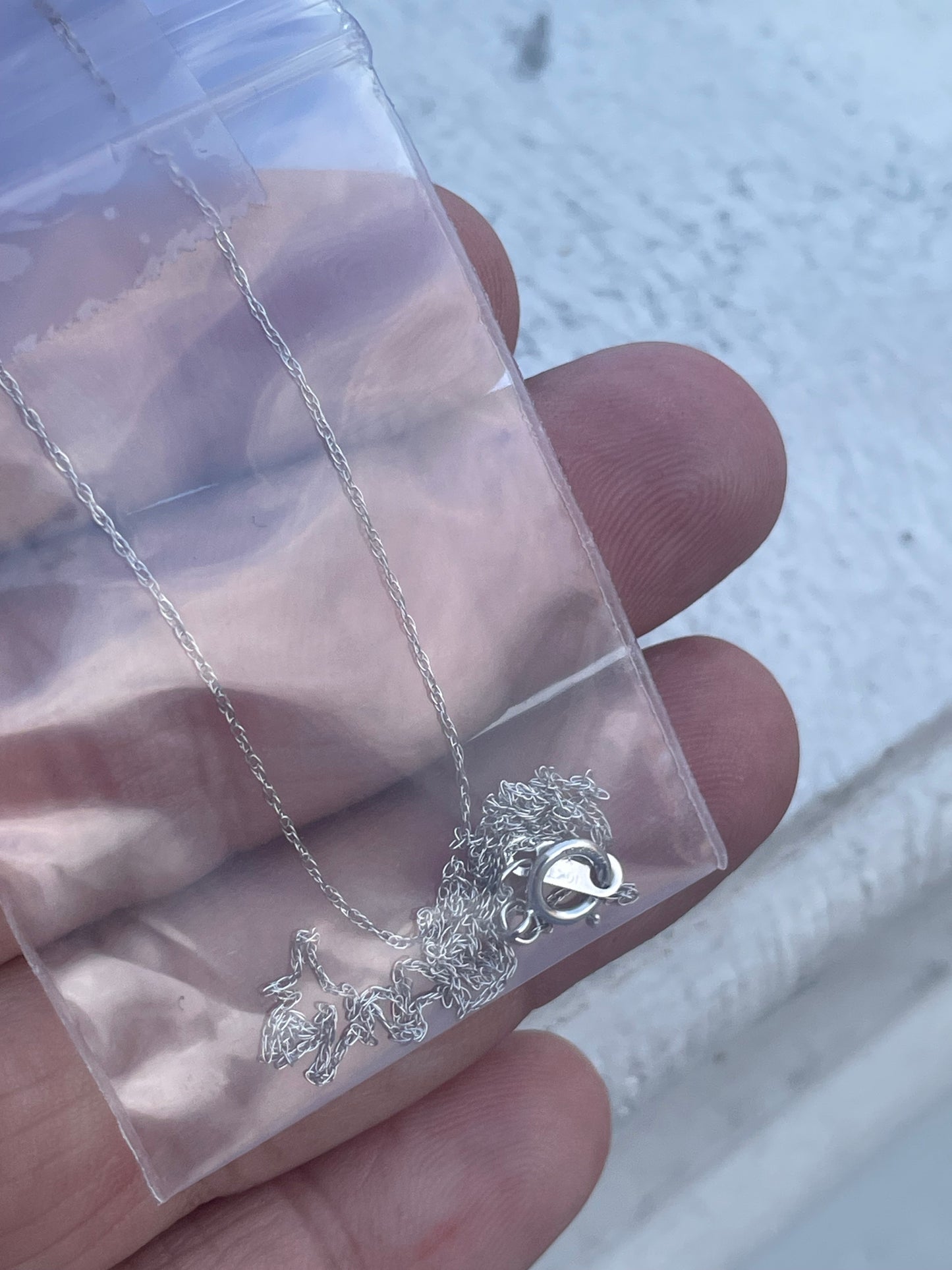 10k White Gold Natural Diamond Wavy Heart Necklace 18”