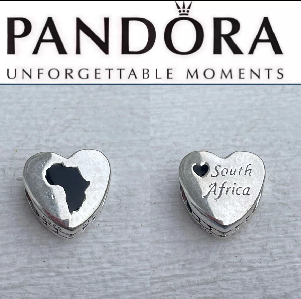 Rare Pandora South Africa Country Exclusive Heart Charm