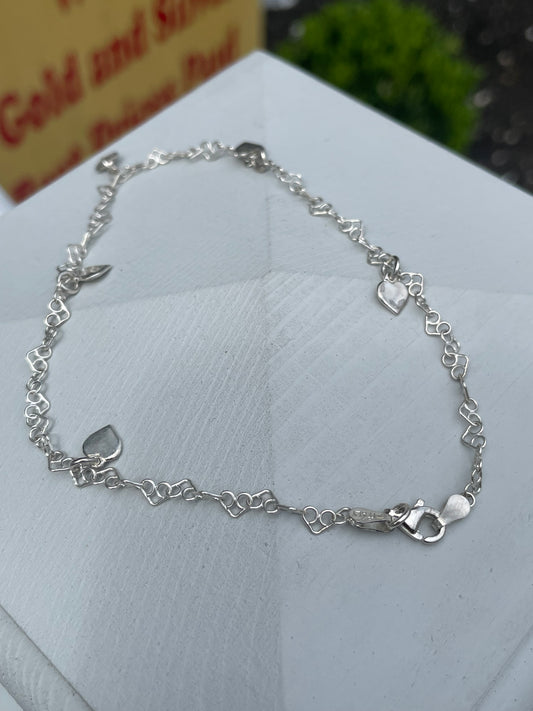 925 Sterling Silver "Sweet Sentiments" Anklet