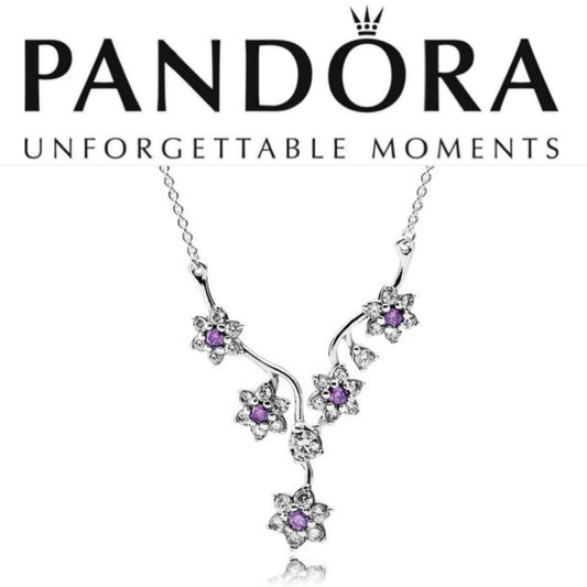 Retired Pandora Forget Me Knot Necklace 590519ACZ-45