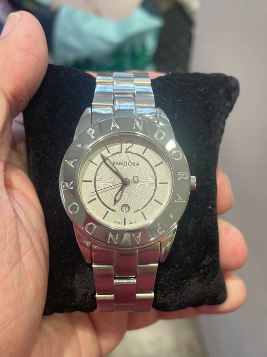 Retired Pandora Stainless Steel Imagine Watch w/ Extra Diamond Bezel and Extra Links