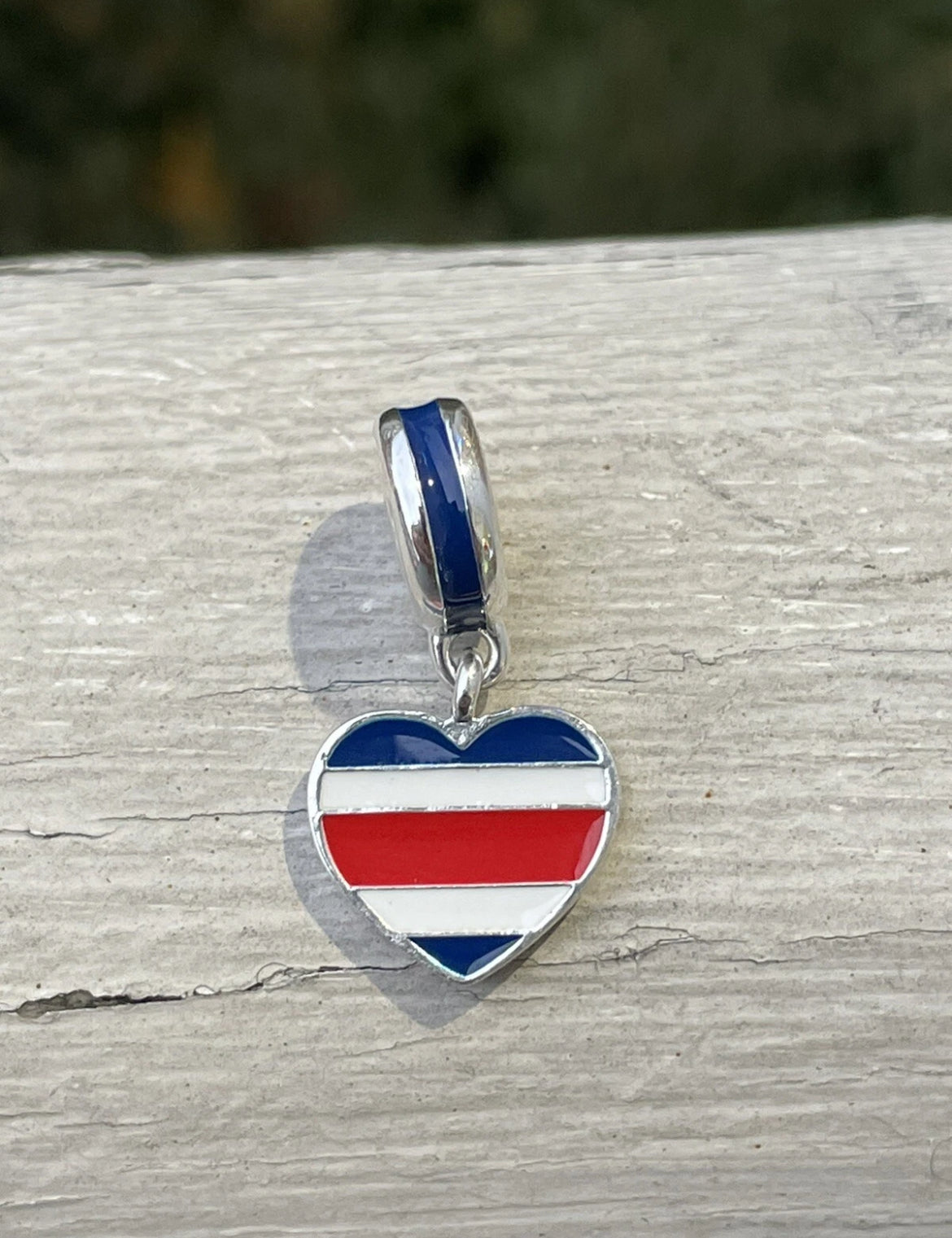 Pandora Costa Rica Country Heart Flag Exclusive Travel Dangle Charm