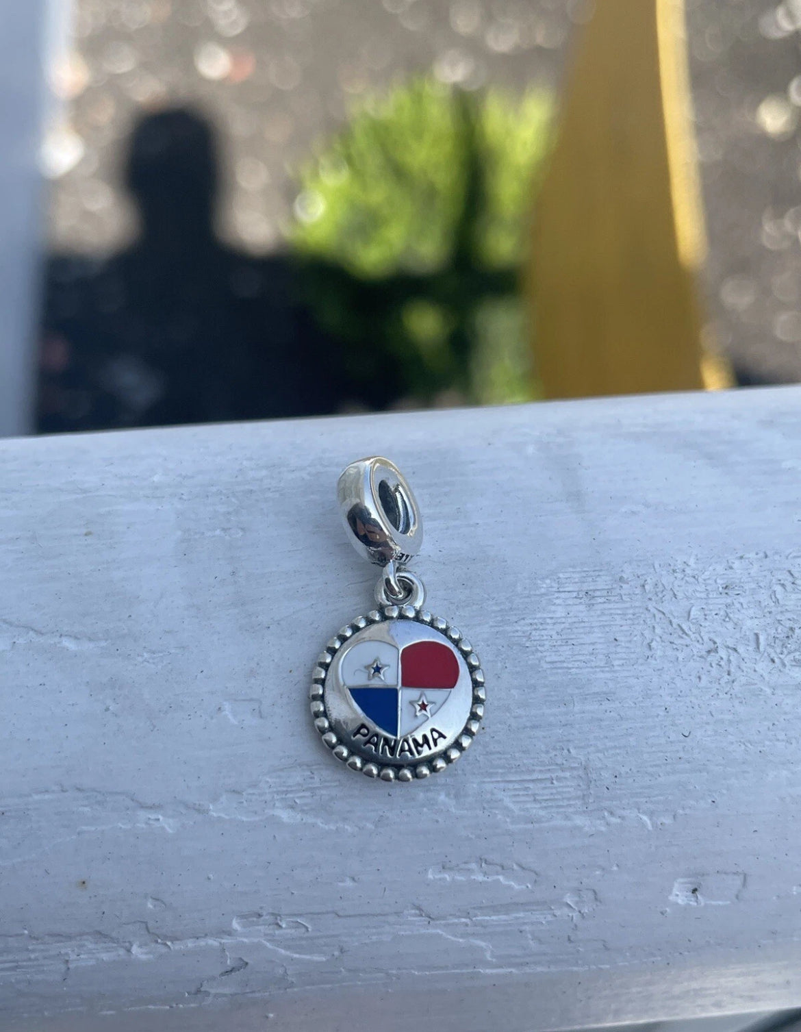 Pandora Panama Heart Flag Country Exclusive Travel Dangle Charm