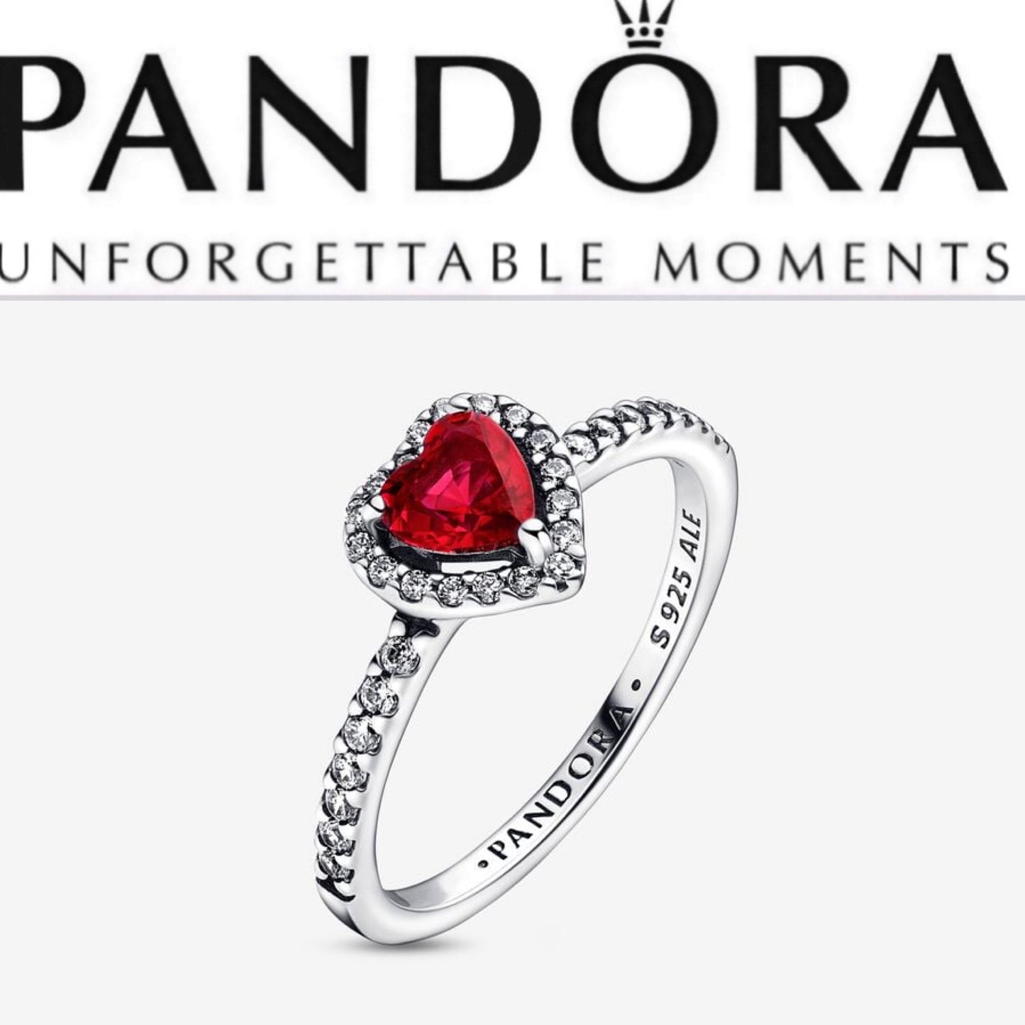 198421CO2 Pandora Elevated Red Heart Ring