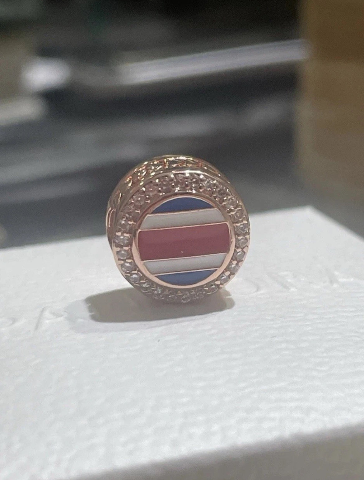 Pandora Costa Rica Country Flag Exclusive Rose Gold Travel Signet Charm