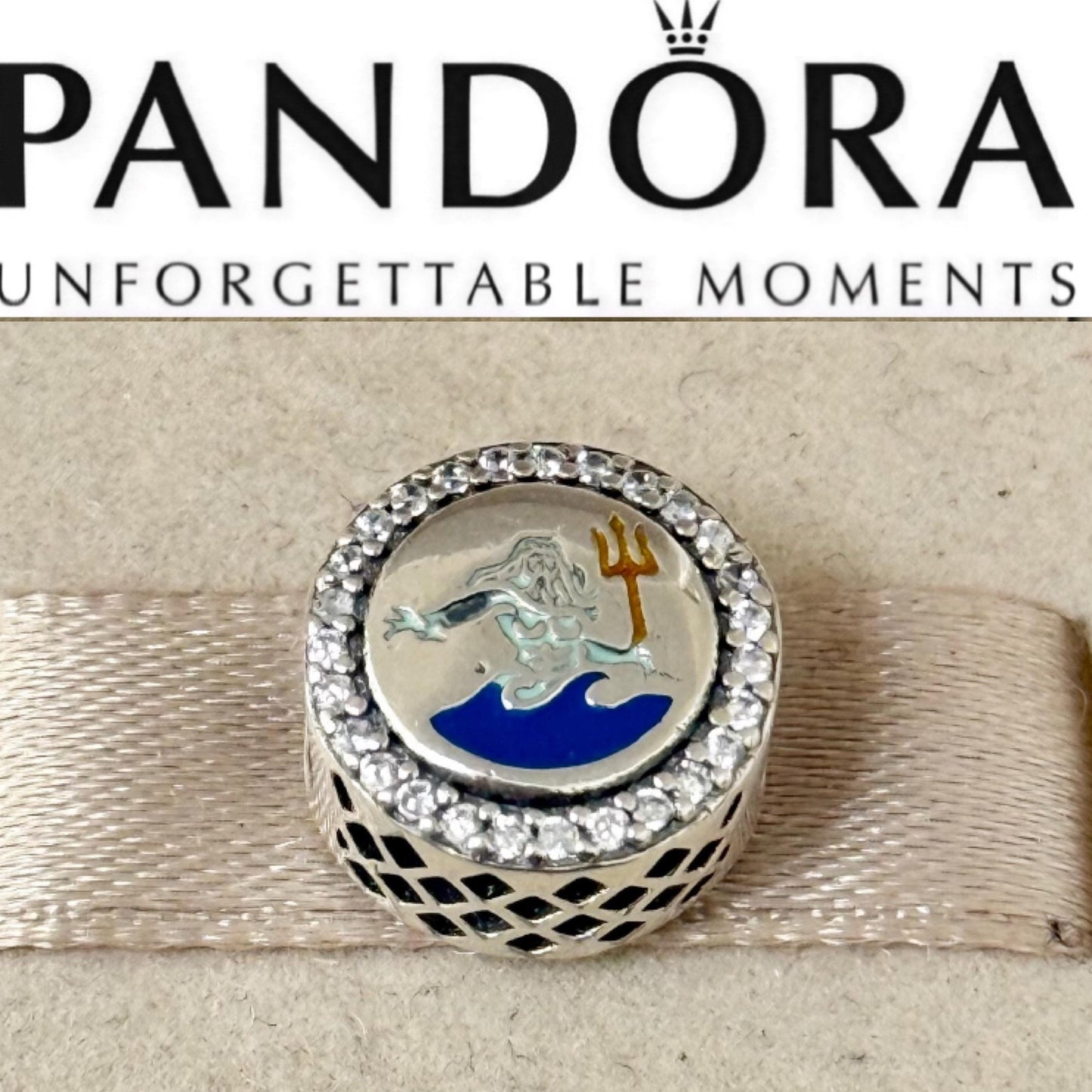 Pandora Virginia Beach Neptune Poseidon State Exclusive vacation Round signet Charm