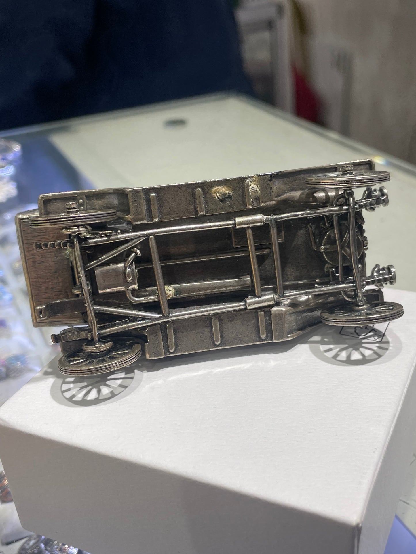 1911 Silver Stanley Steamer 70 Miniature Model Car ~ Franklin Mint