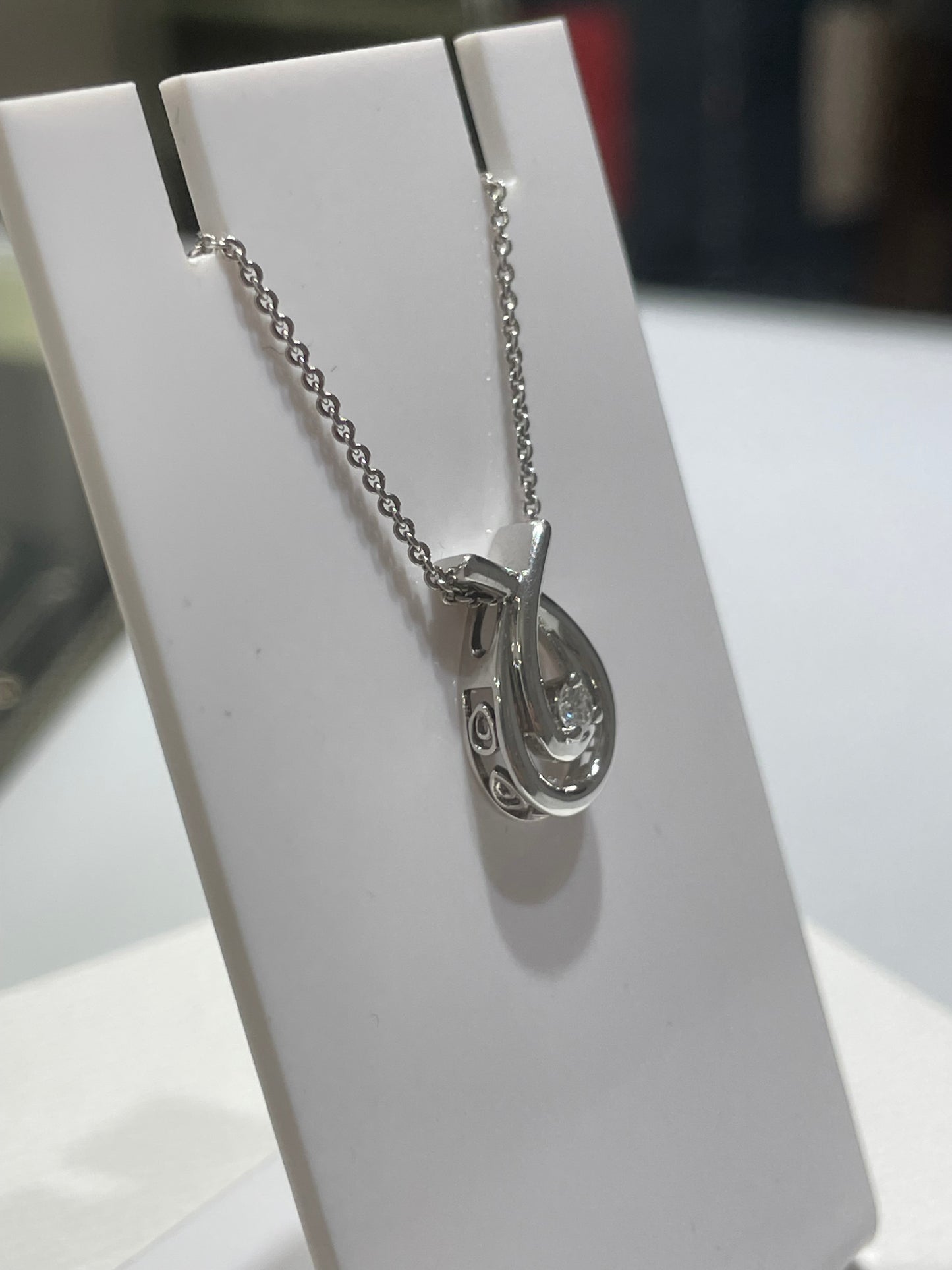 925 Sterling Silver Rhythm of Love Natural Diamond Necklace