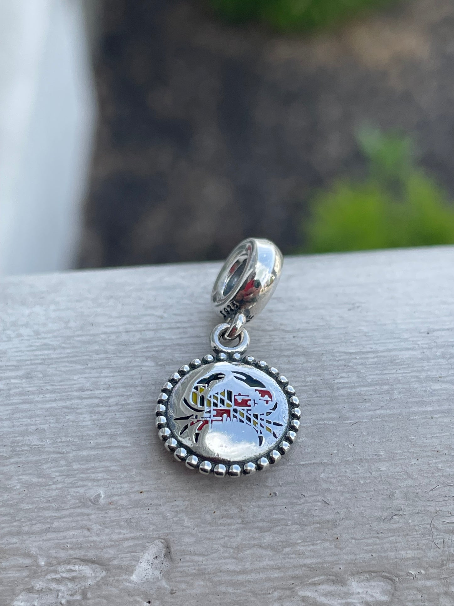 Pandora Ocean City Maryland State Exclusive Crab Flag Logo Travel Destination Dangle Charm