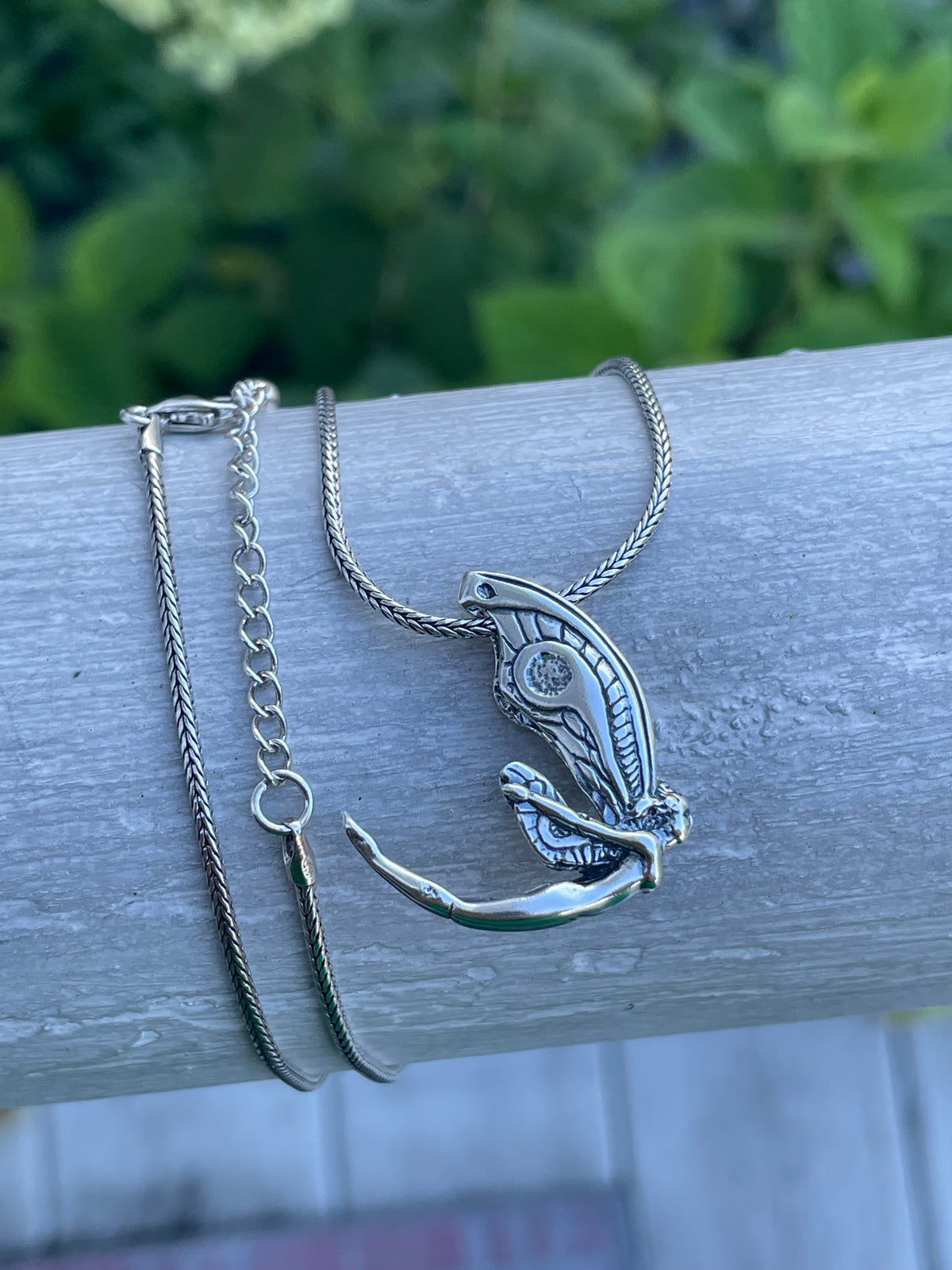 925 Sterling Silver Moth Fairy Necklace