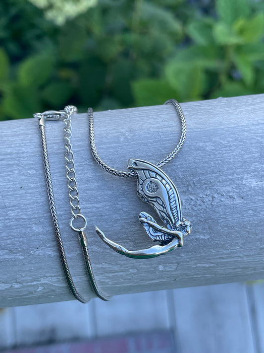 925 Sterling Silver Moth Fairy Necklace