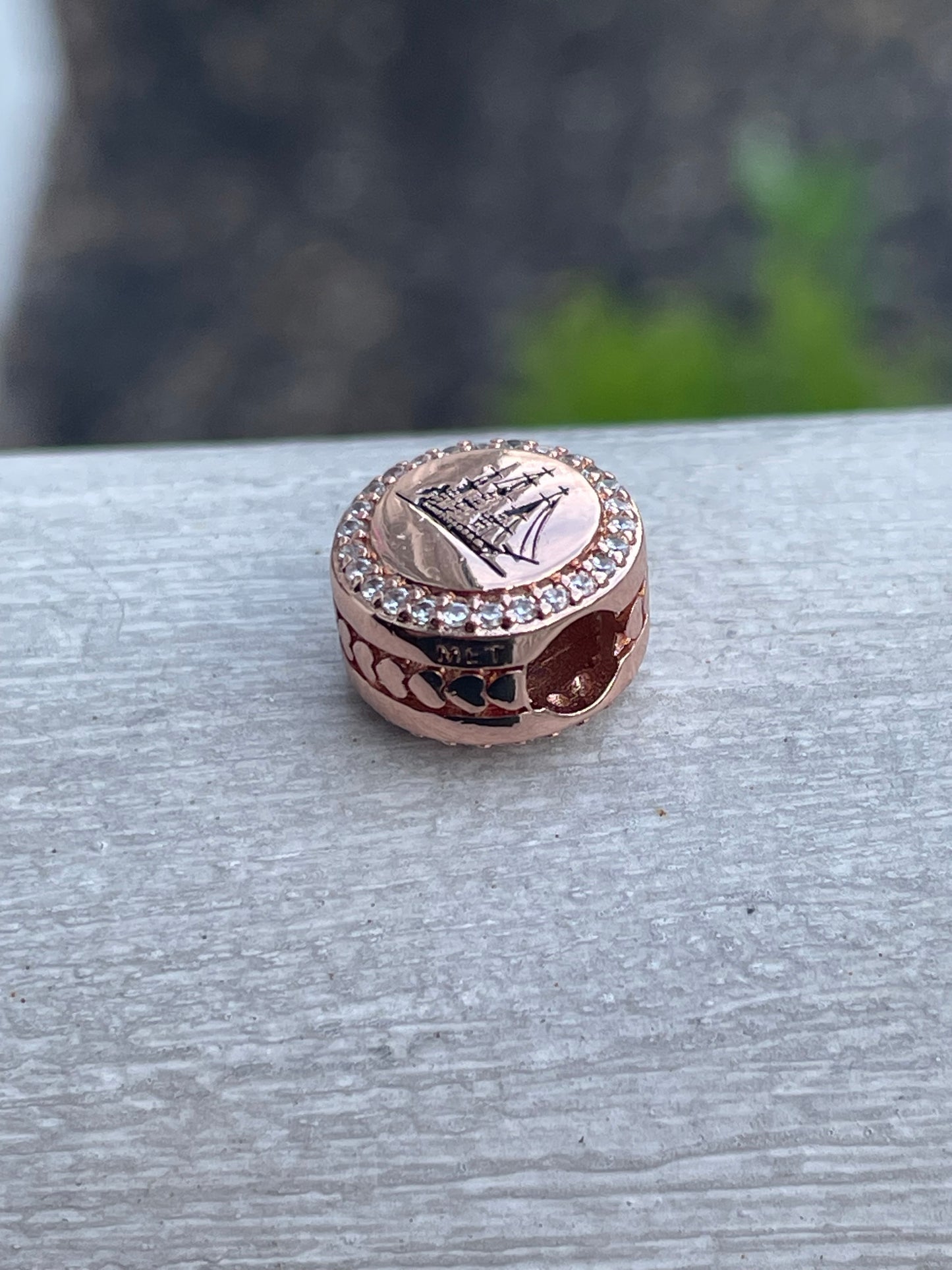 Pandora Boston Massachusetts State Exclusive Rose Gold Iconic Ship Signet Travel Charm