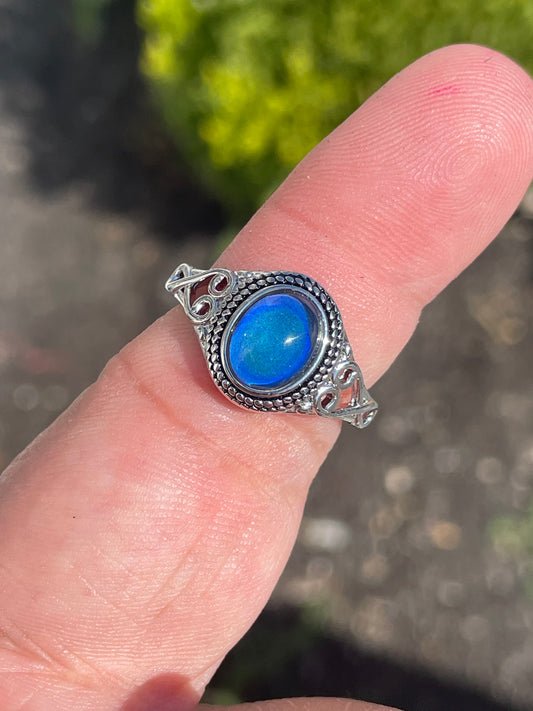 925 Sterling Silver Mood Ring Size 8