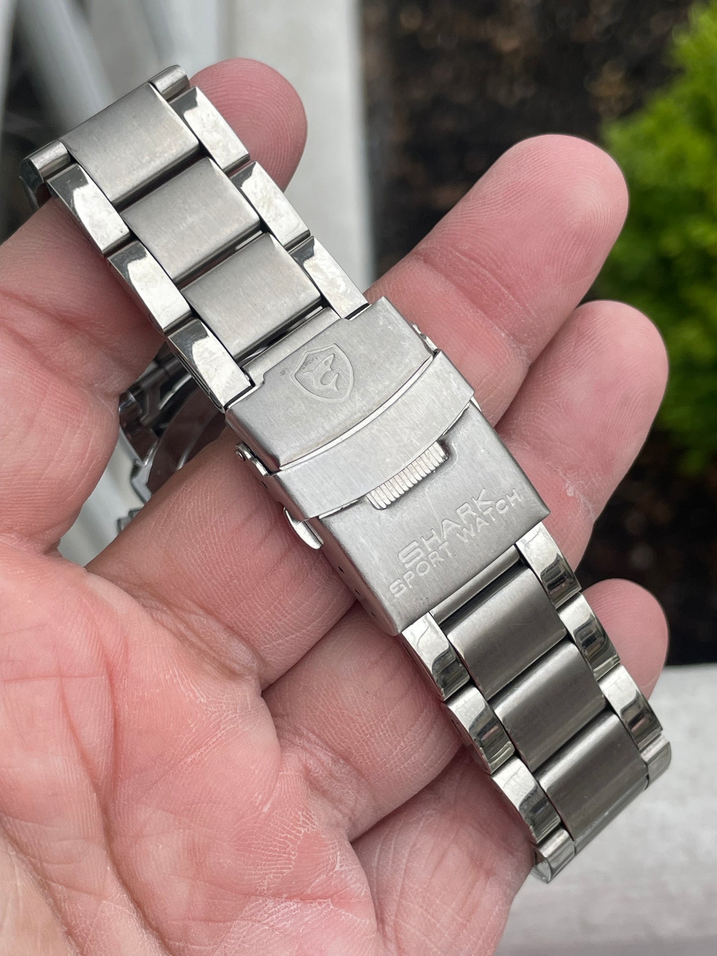 Men’s Stainless Steel Shark LED Sport Watch