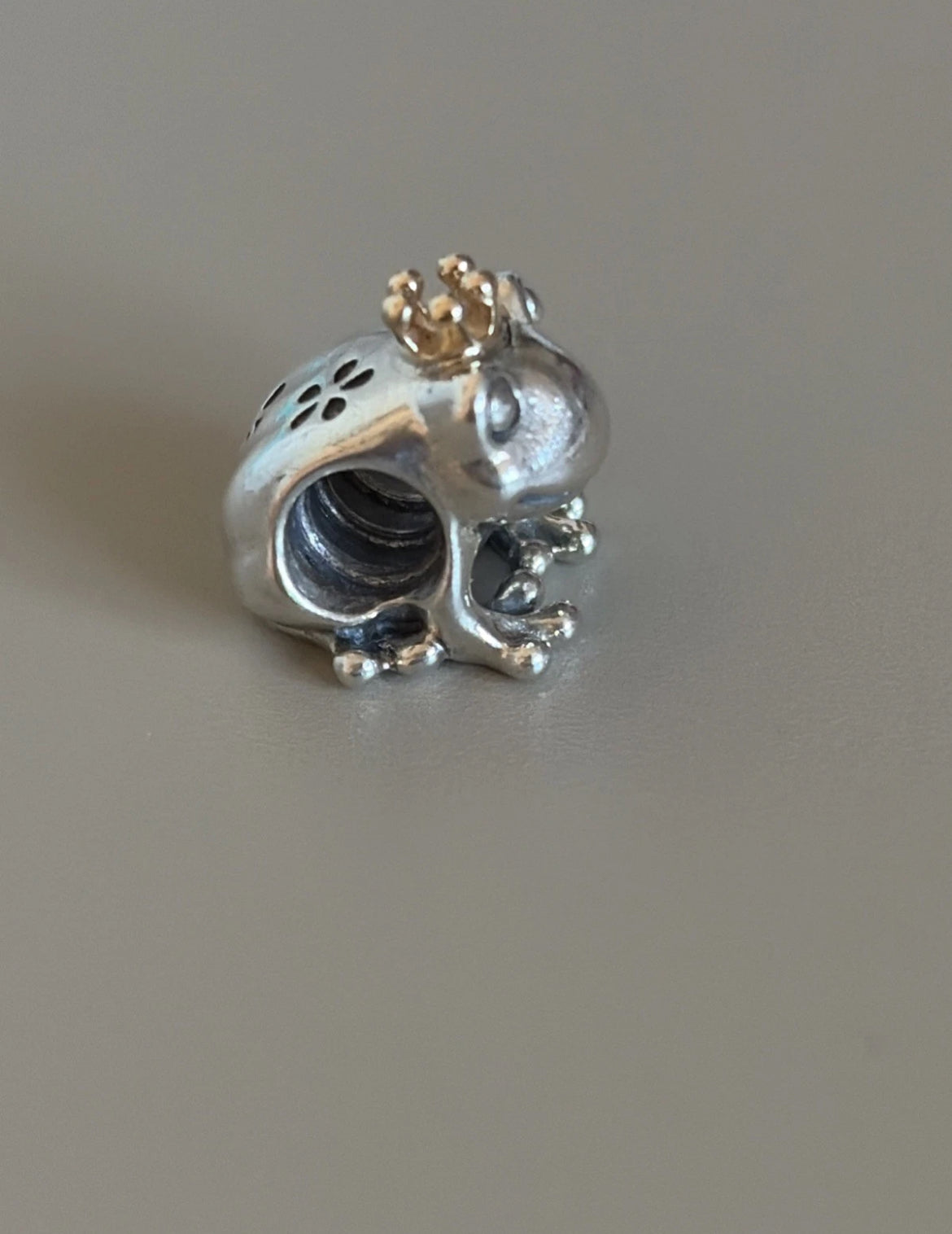 Retired Pandora Frog Prince Charm w/ 14k Gold Crown 791118