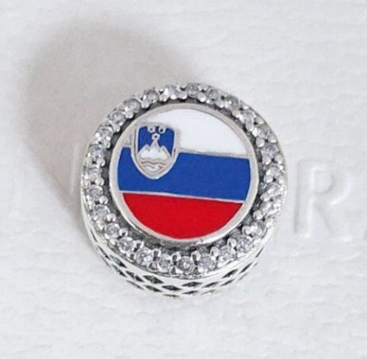 Pandora Slovenia Exclusive Country Flag Round Signet Charm