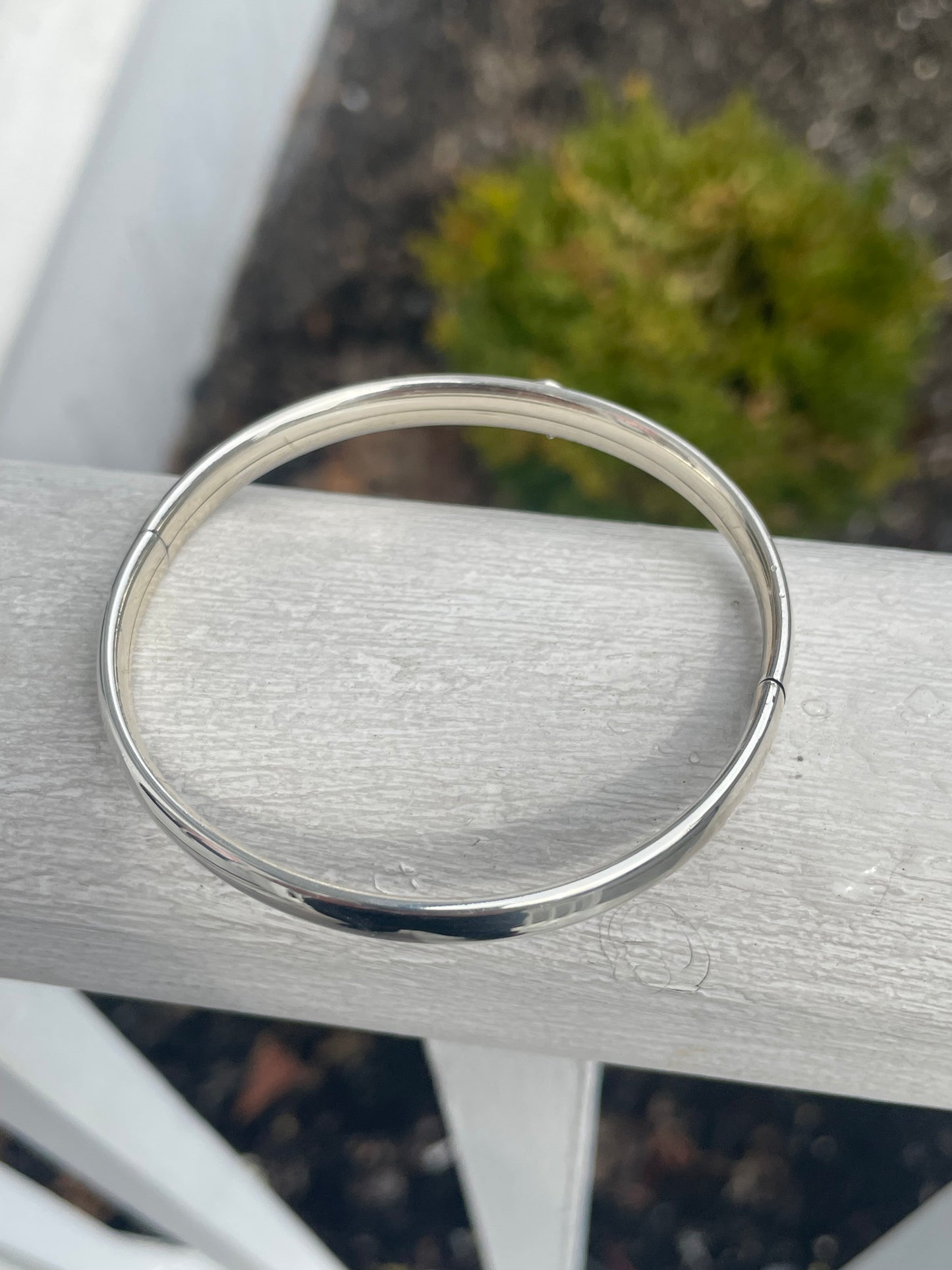 925 Sterling Silver Harley Davidson Diamond Cut Bangle Bracelet 7.5”