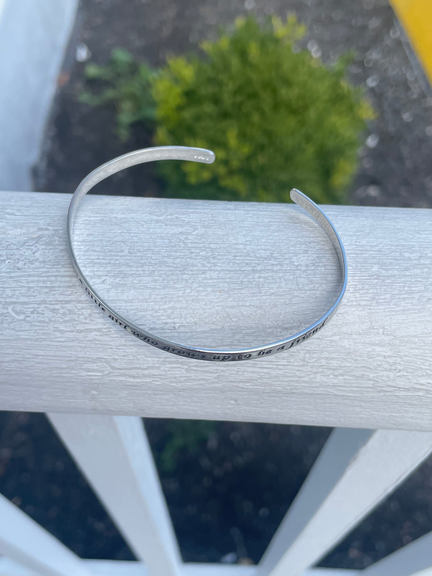 925 Sterling Silver A Daughter is a little girl who grows up to be a friend cuff bracelet cuff bracelet