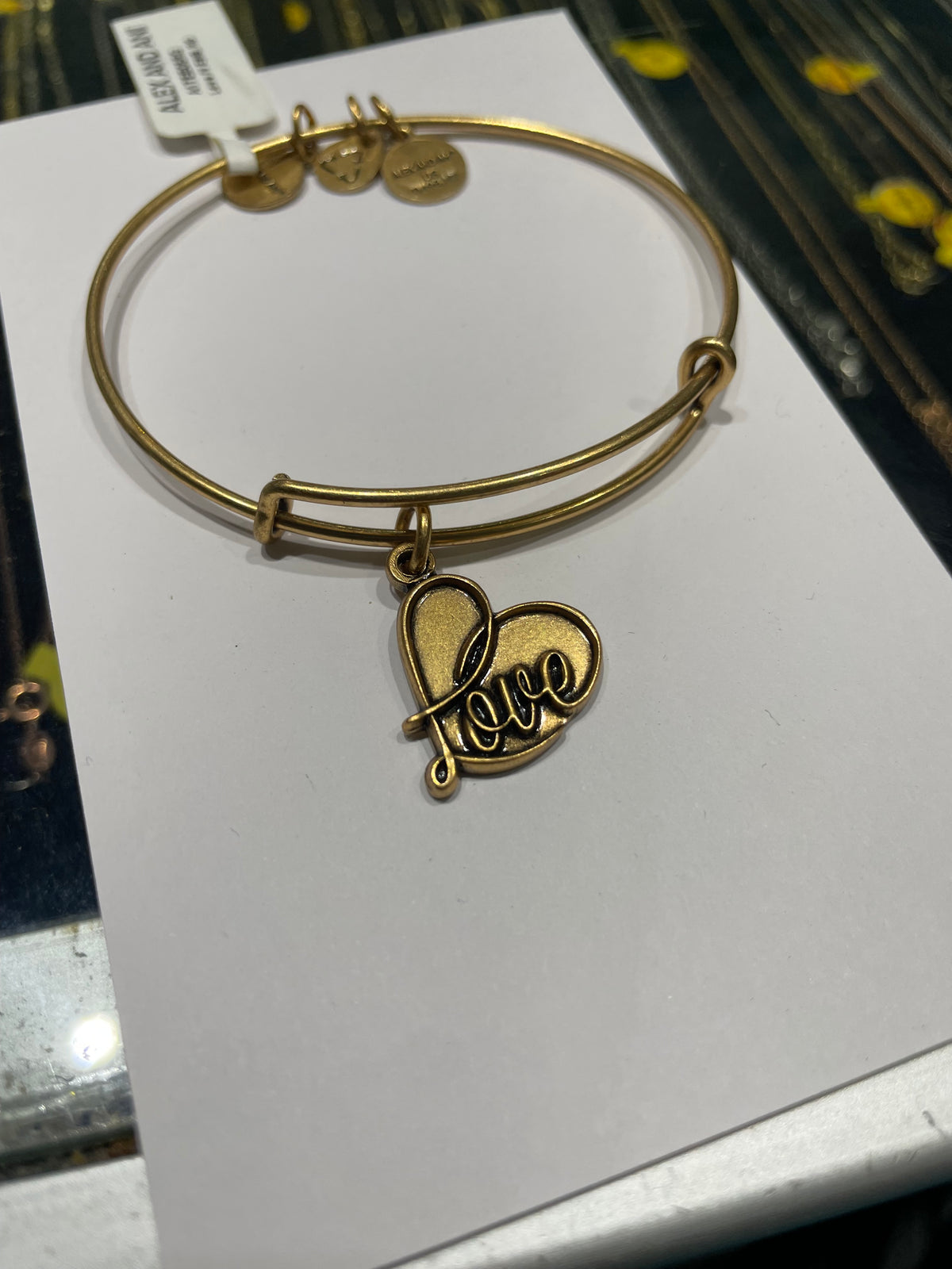 Alex and Ani Gold Tone Love Bracelet - New with tags & gift box