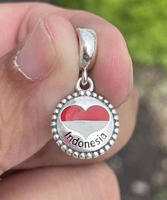 Pandora Indonesia Heart Flag Exclusive Dangle Moments Travel Charm