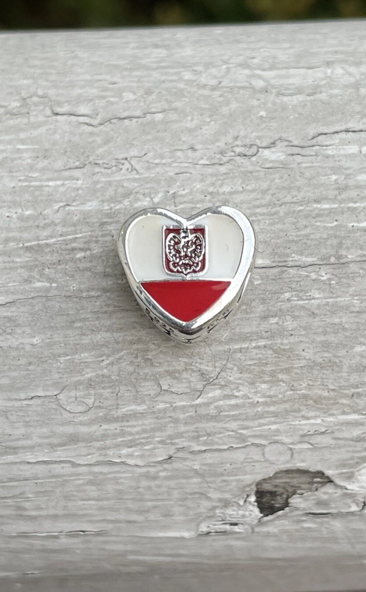 Pandora Country of Poland Exclusive Flag Heart Charm
