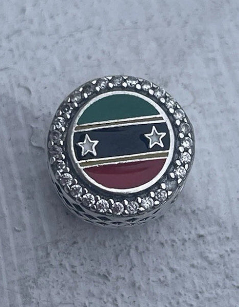 Pandora St. Kitts & Nevis Flag Island Country Exclusive Travel Vacation Signet Charm