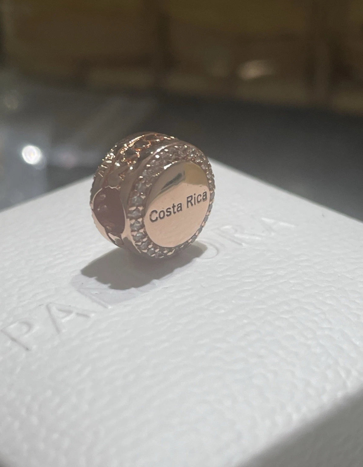 Pandora Costa Rica Country Flag Exclusive Rose Gold Travel Signet Charm