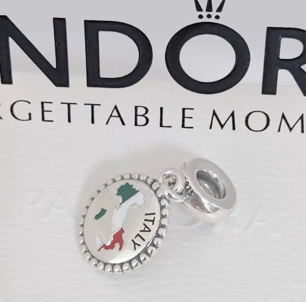 Pandora Italy Country Map Flag Exclusive Travel Dangle Charm
