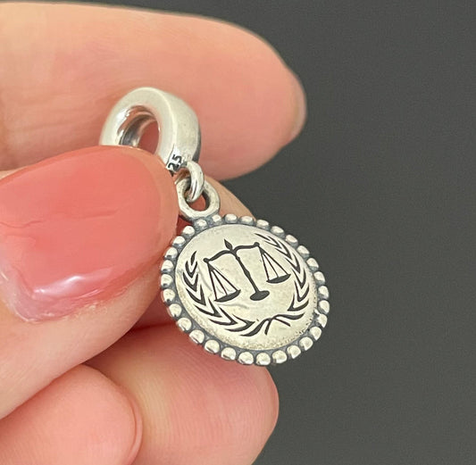Pandora Scales of Justice Lawyer Judge Paralegal Dangle Charm
