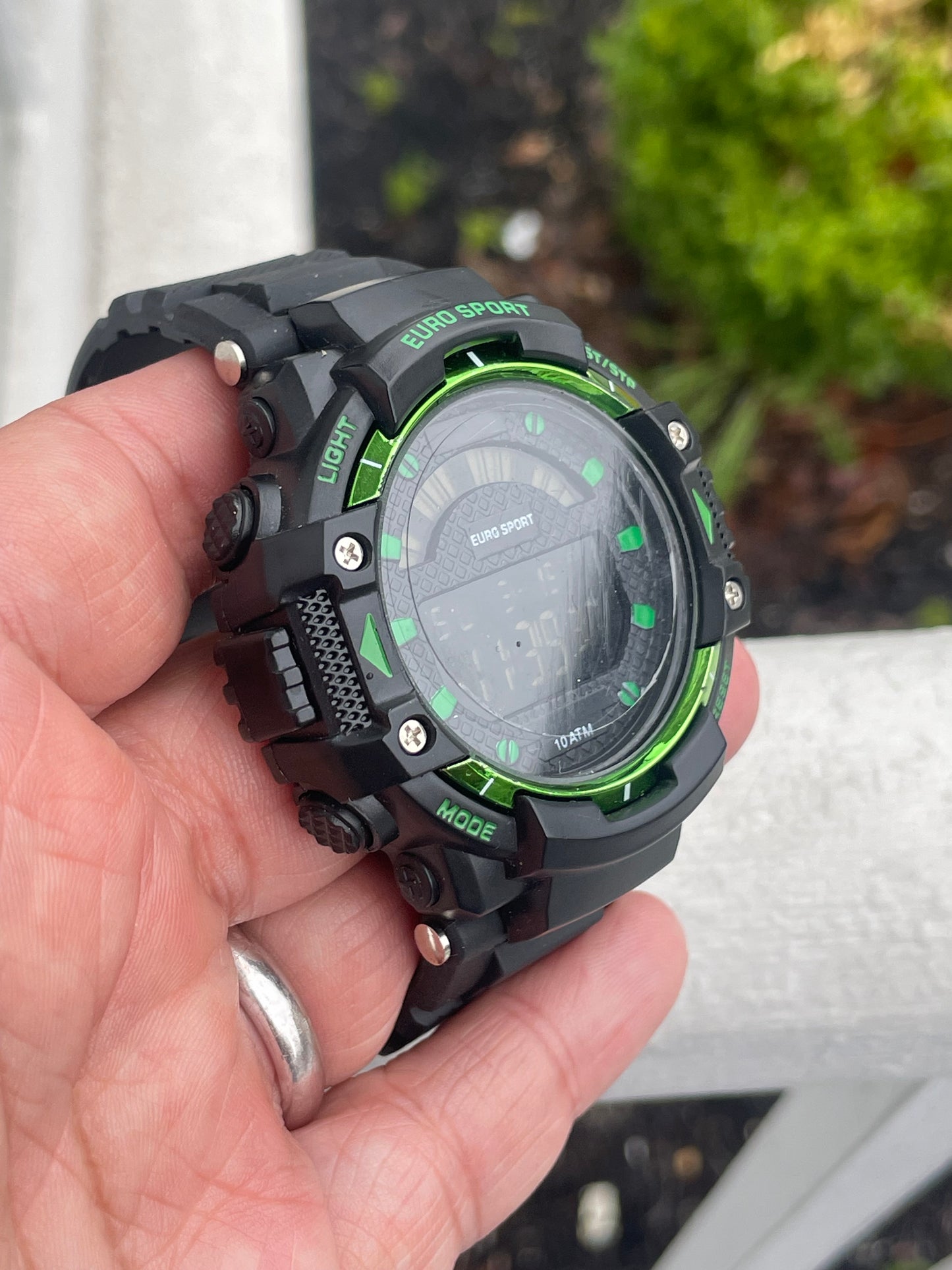Men’s Euro Sport Shock Resistant Green & Black Watch